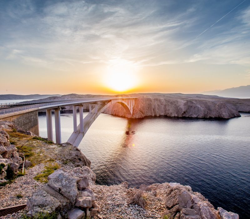 Paški most, pag bridge, Dalmatia, Croatia